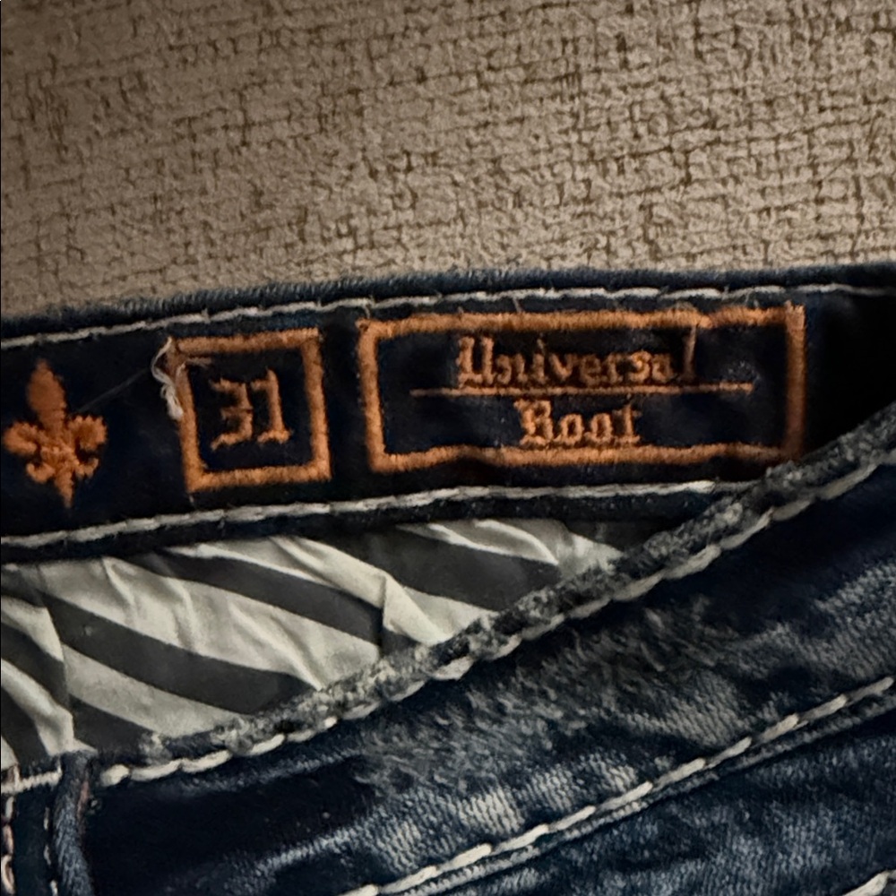 Rock Revival Dark Blue Boot Cut Jeans with Embroidery - Picture 5 of 9